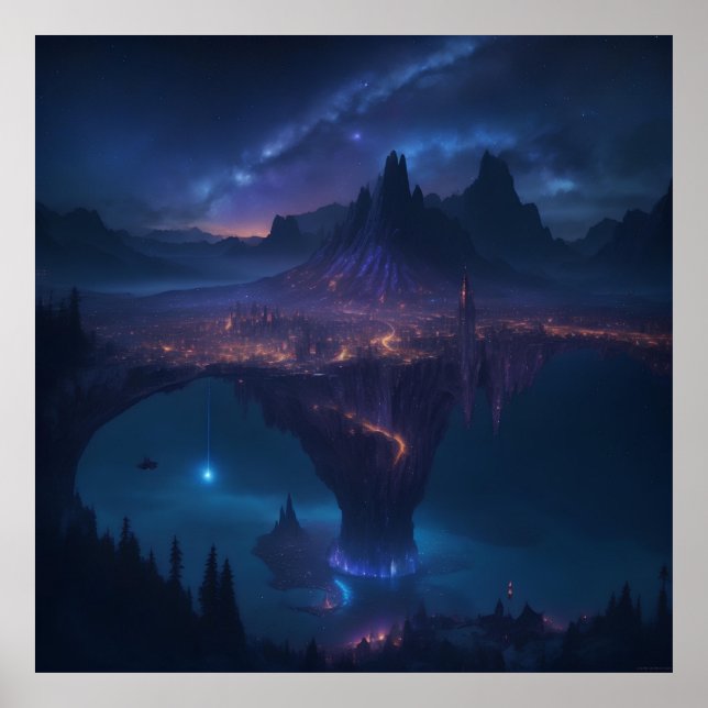 Starry och Cosmic Natt Himlar Poster (Framsidan)