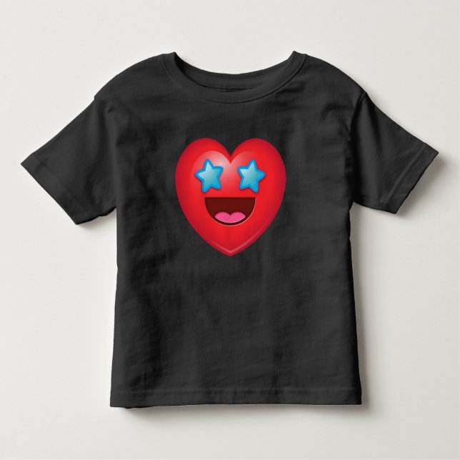 Starry ögahjärta Emoji Tee Shirt (Framsida)