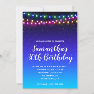 Starry Ombre Street Ljus 30års födelsedag Inbjudningar
