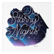 Starry på nätterna akrylväggkonst (12x12)