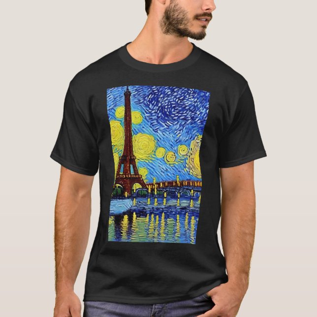 Starry Paris Night T Shirt (Framsida)