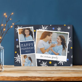Starry Photobooth | Hanukkah Photo Collage Card Julkort