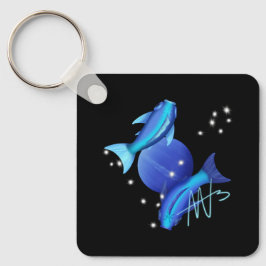 Starry Pisces Neptune Zodiac Metall Nyckelring