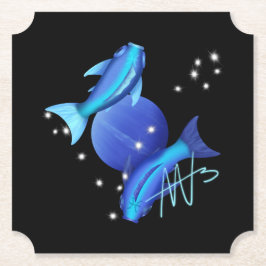 Starry Pisces Neptune Zodiac Underlägg Papper