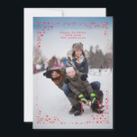 Starry ram christmas Helgdag Photo Card Julkort<br><div class="desc">Starry ram christmas Helgdag Photo Card. Red and white. starry ram,  jultema. Jul. Ett söt mjukt botaniskt blommönster eller ett eget foto på baksidan. Vackra stjärnor.</div>