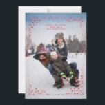 Starry ram christmas Helgdag Photo Card Julkort<br><div class="desc">Starry ram christmas Helgdag Photo Card. Red and white. starry ram,  jultema. Jul. Ett söt mjukt botaniskt blommönster eller ett eget foto på baksidan. Vackra stjärnor.</div>