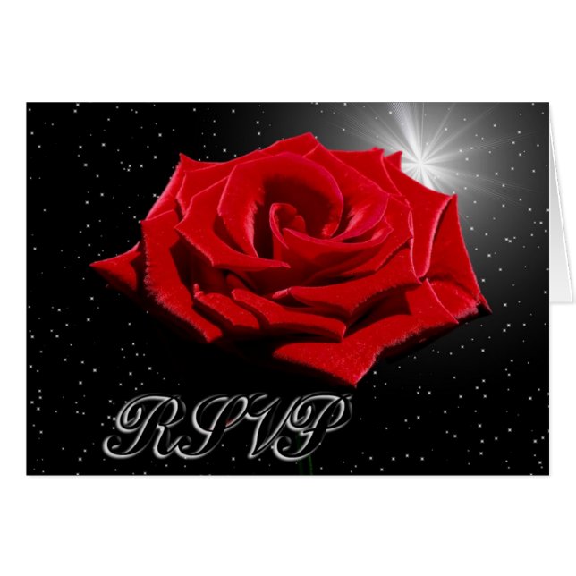 Starry romantisk natt hälsningskort (Framsidan Horizontal)