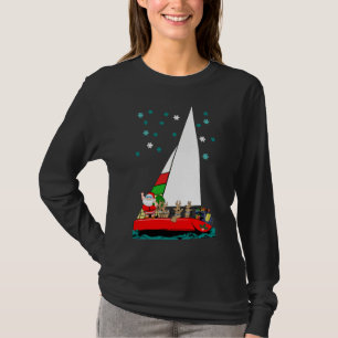 Starry Santa Sailing at jul Black T-Shirt
