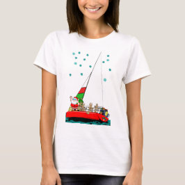 Starry Santa Sailing vid jul T Shirt