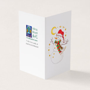 Starry Santa Snögubbe *paket om 25 helgdagskort* Kort