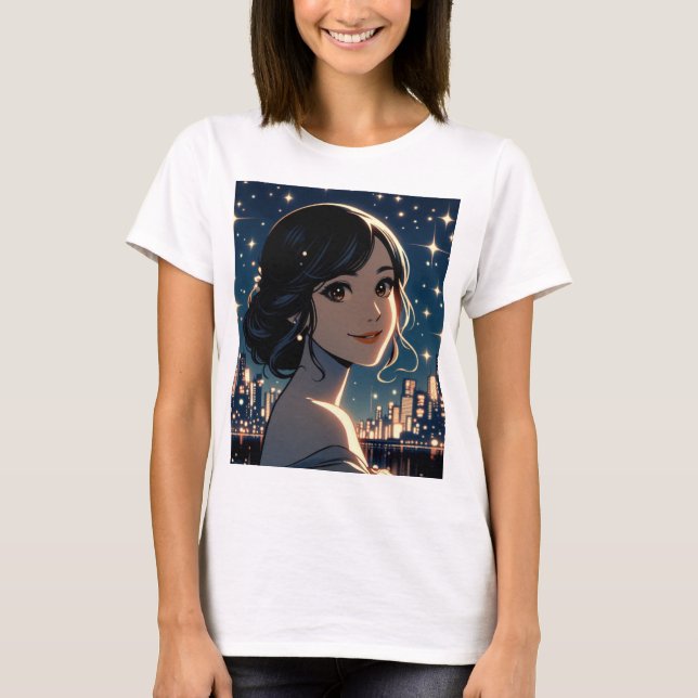 Starry Serenity Smile T Shirt (Framsida)