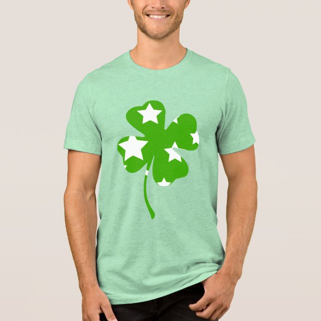 Starry Shamrock St. Patrick's Day T Shirt (Framsida)