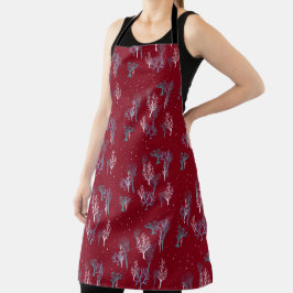 Starry Skogen Apron - Julrött