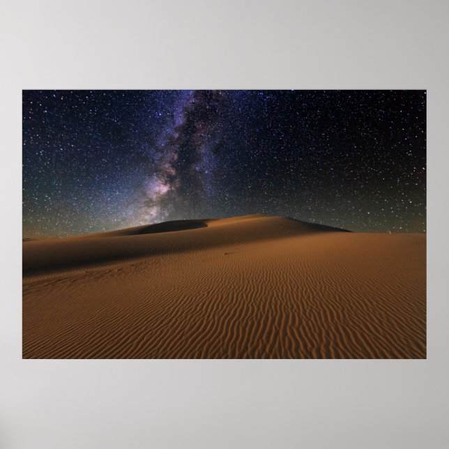 Starry Sky over the Sand Dunes Gobi Desert Poster (Framsidan)