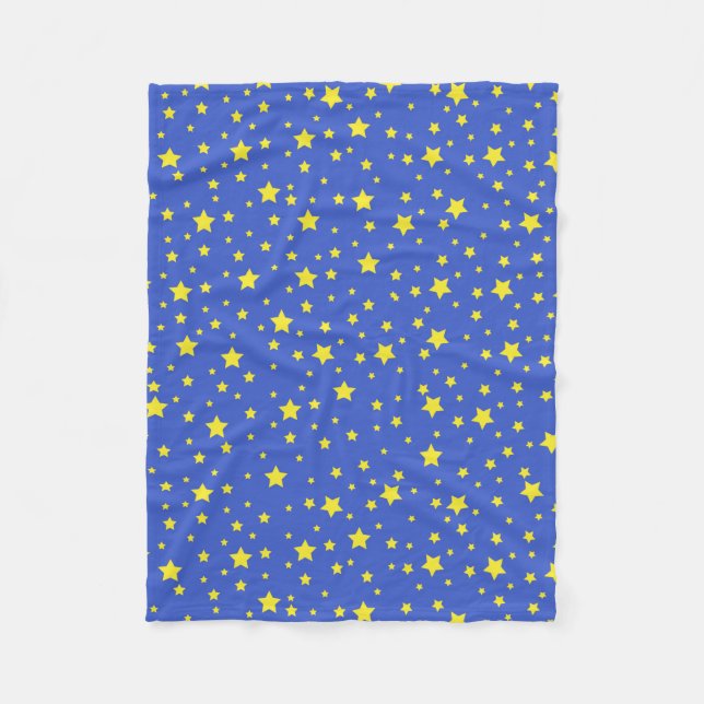 Starry Sky Yellow Stars Pretty Starlight Night Fleecefilt (Framsidan)