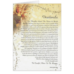 Starry skyddsängel för DESIDERATA Hälsningskort
