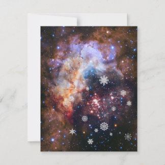 Starry Snowing Nebula Custimizable julkort