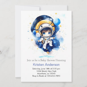 Starry Space Magic Boy Baby Shower Inbjudningar