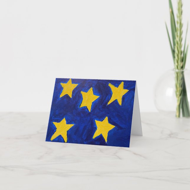 Starry Starry Fem Anteckningskort (Framsida)