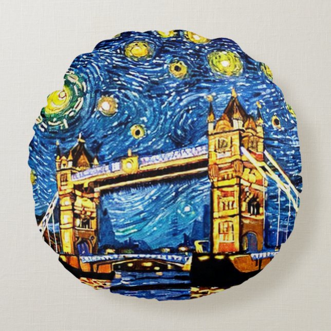 Starry Starry Night London England Dekorativ kudde (Framsidan)