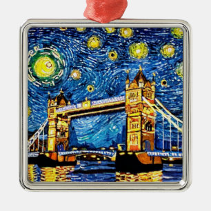 Starry Starry Night London England Julgransprydnad Metall