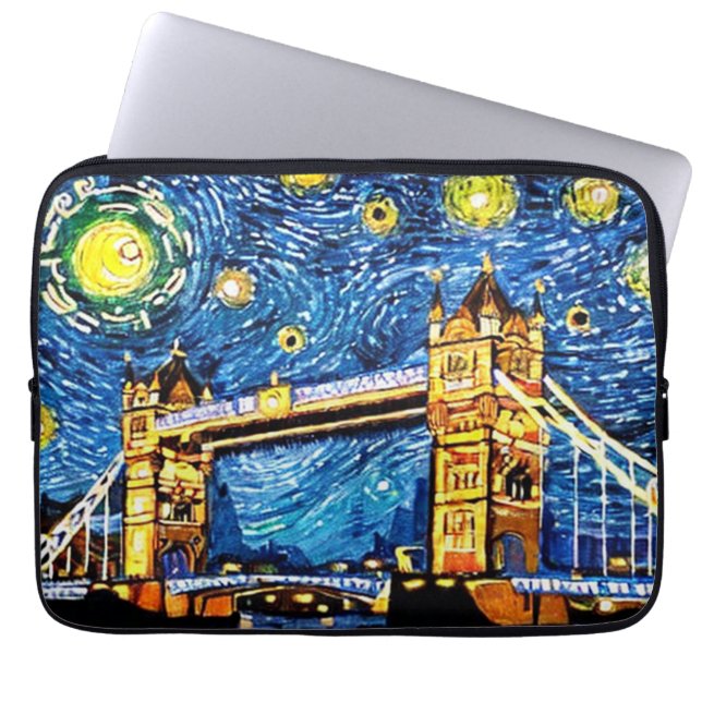 Starry Starry Night London England Laptop Fodral (Framsidan)
