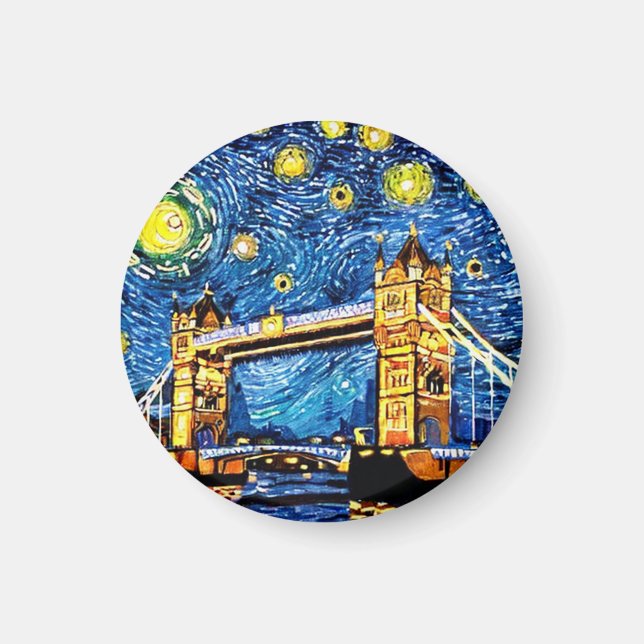 Starry Starry Night London England Magnet (Framsidan)