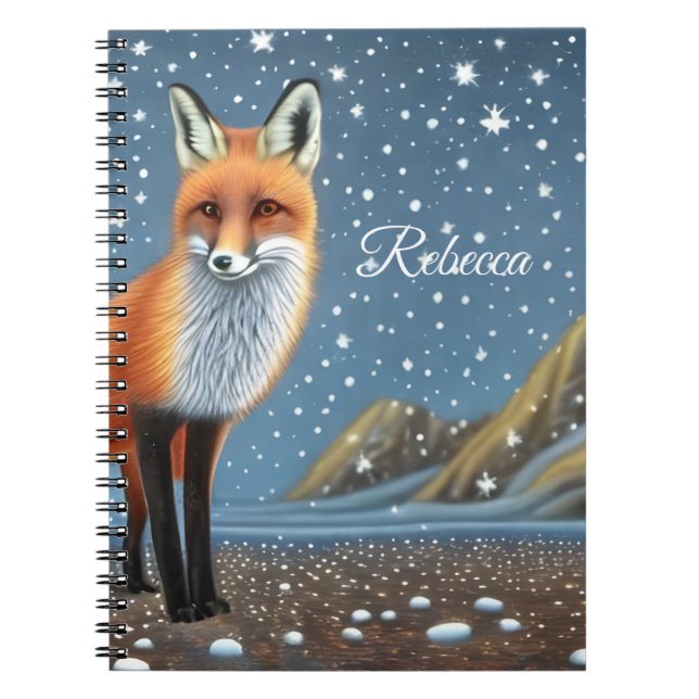 Starry Starry Night Storybook Fox Anteckningsbok (Framsidan)