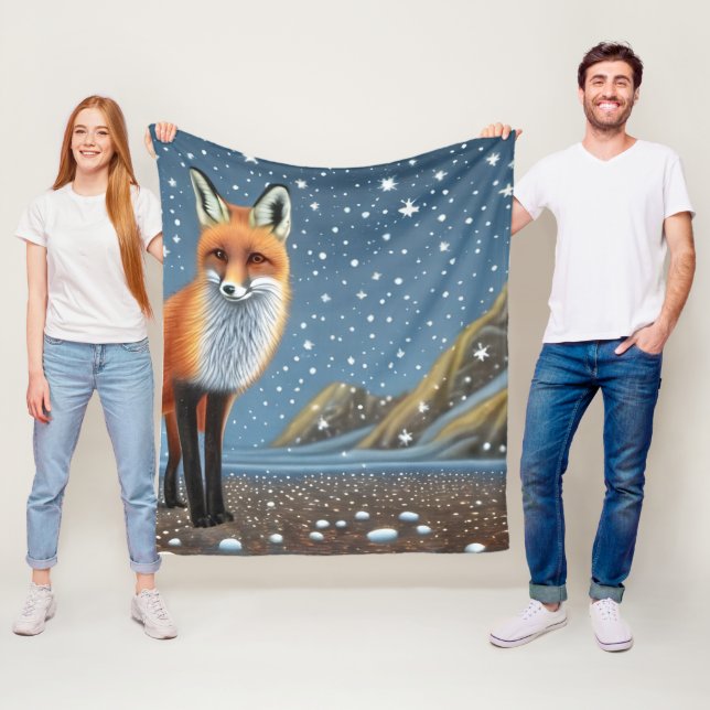 Starry Starry Night Storybook Fox Fleecefilt (På plats)