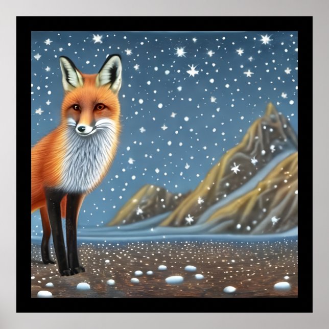 Starry Starry Night Storybook Fox Poster (Framsidan)
