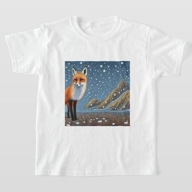 Starry Starry Night Storybook Fox T Shirt (Laydown)