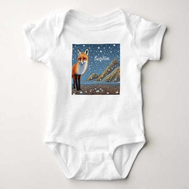 Starry Starry Night Storybook Fox T Shirt (Framsida)
