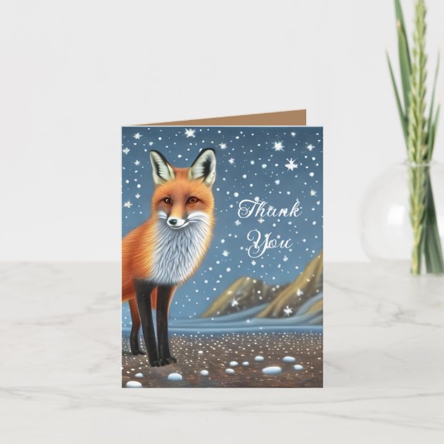 Starry Starry Night Storybook Fox Tack Kort (Framsida)