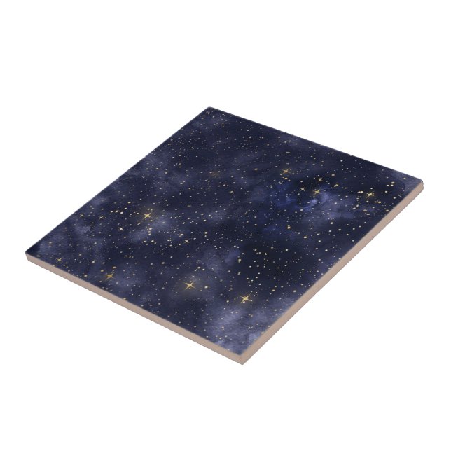 Starry Starry Night Watercolor Kakelplatta (Sidan)
