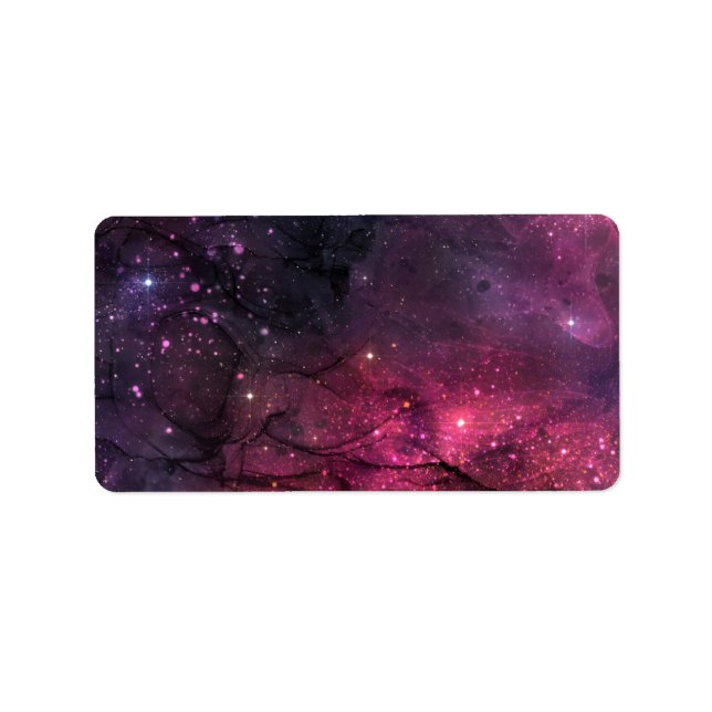 Starry Stars Rymden Galaxy Planeten Mönster Adressetikett (Framsidan)