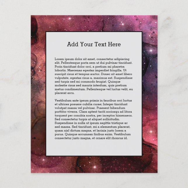 Starry Stars Space Galaxy Mönster Rymden Flygblad (Framsidan)