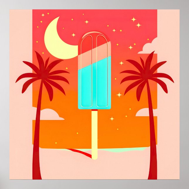 Starry Summer Handflatan Ice Oasis Poster (Framsidan)