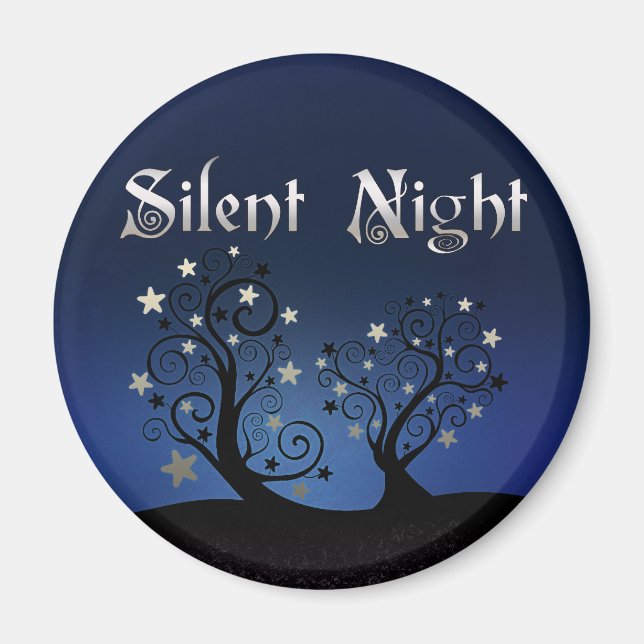 Starry Träd Silent Night Magnet (Framsidan)