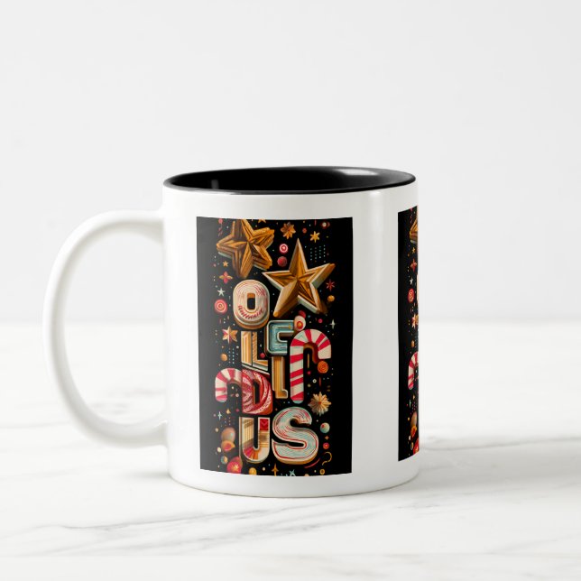 Starry Typography Coffee Mug – Holiday Edition Två-Tonad Mugg (Vänster)