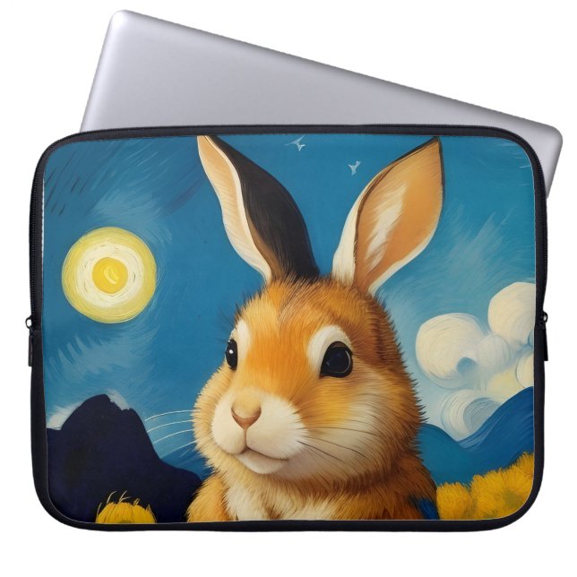 Starry Vår Bunny Electronics Bag Laptop Fodral (Framsidan)