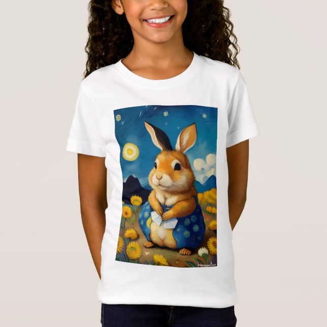 Starry Vår Bunny Kids T-Shirt (Framsida)
