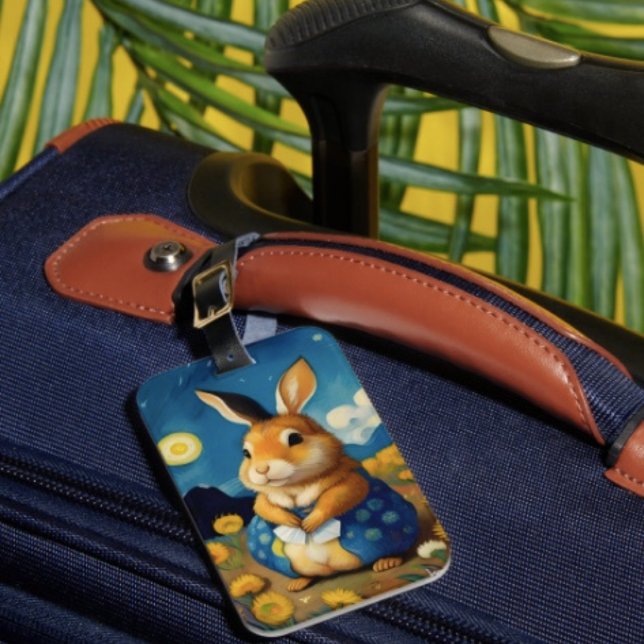 Starry Vår Bunny Luggage Tag Bagagebricka (Skapare uppladdad)