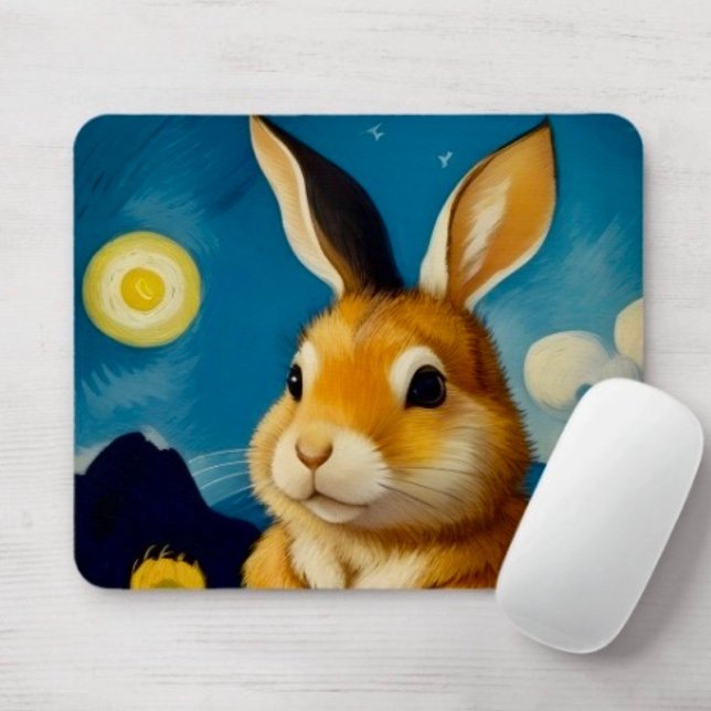 Starry Vår Bunny Mousepad Musmatta (Skapare uppladdad)