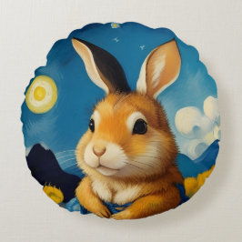 Starry Vår Bunny Round Pillow Rund Kudde