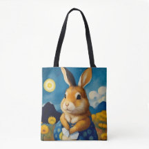 Starry Vår Bunny Tote Bag