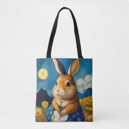 Starry Vår Bunny Tote Bag Tygkasse