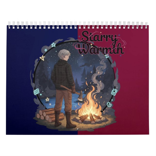 Starry Warmth - Lumberjack Anime Boy by Campfire Kalender (Omslag)