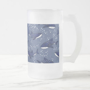 Starry Whale Shark (Mörk) Frostat Ölglas