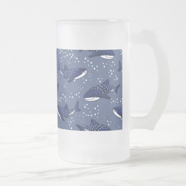 Starry Whale Shark (Mörk) Frostat Ölglas (Höger)