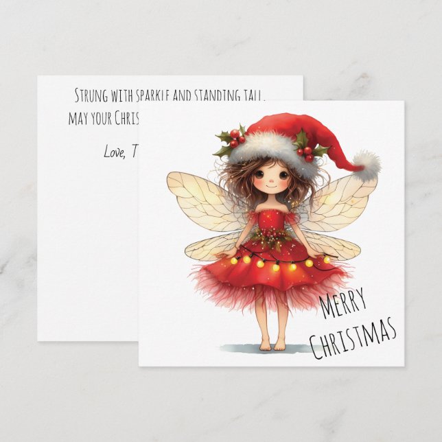 Starry Winged Fairy Holiday Card (Fram/baksida)